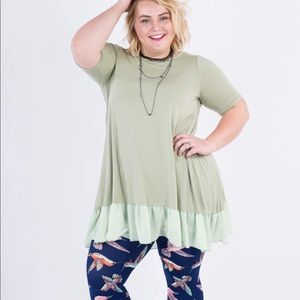 Agnes & Dora Green Ruffle Tunic